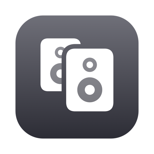 The Menuet app icon: a pair of speakers on a dark rounded square.